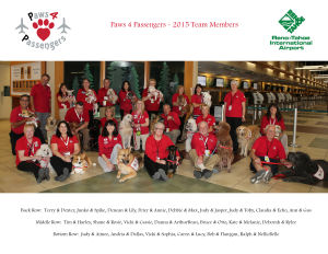 2015 Paws 4 Passengers Team Photo
